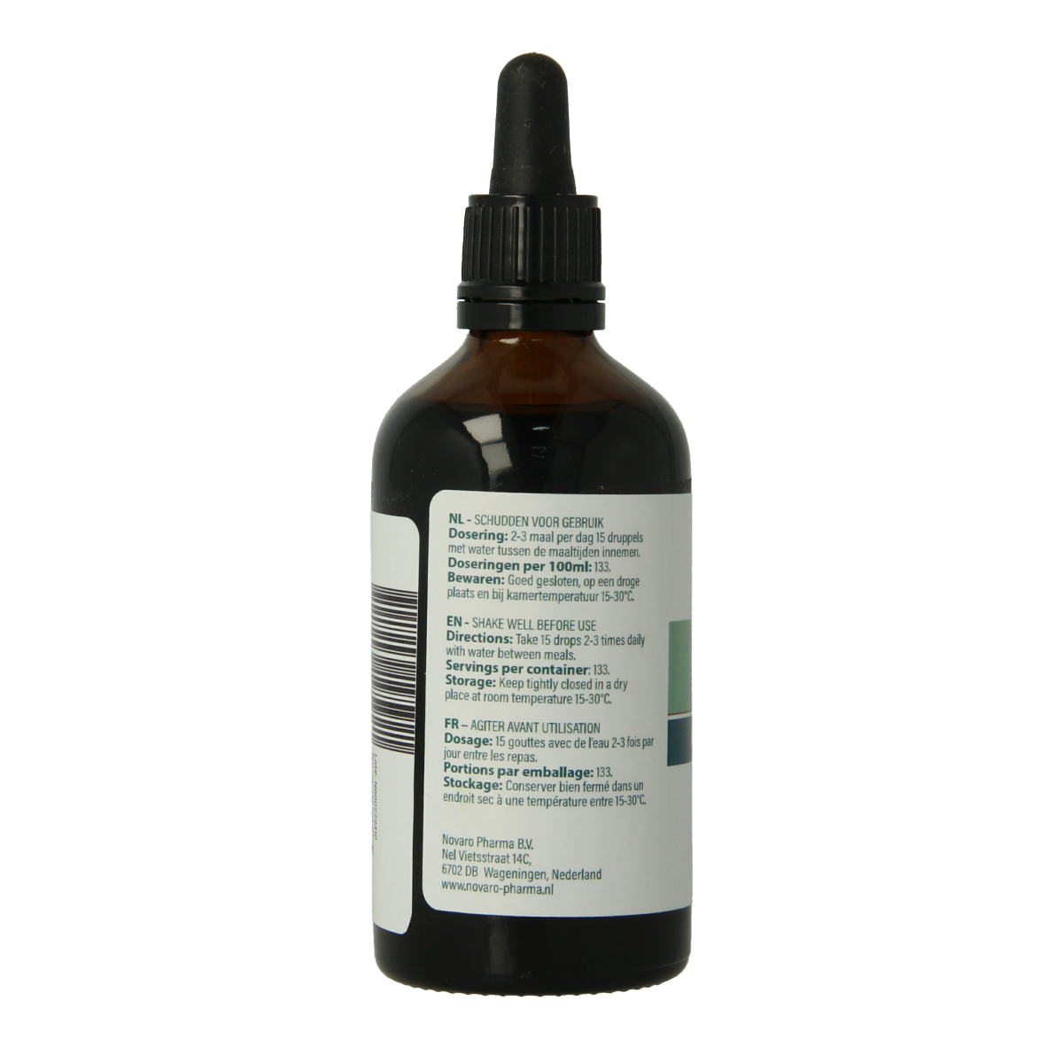 Aromedica Zoethout herbal preparation in 100ml bottle, natural herbal remedy, with label showing product details and branding.