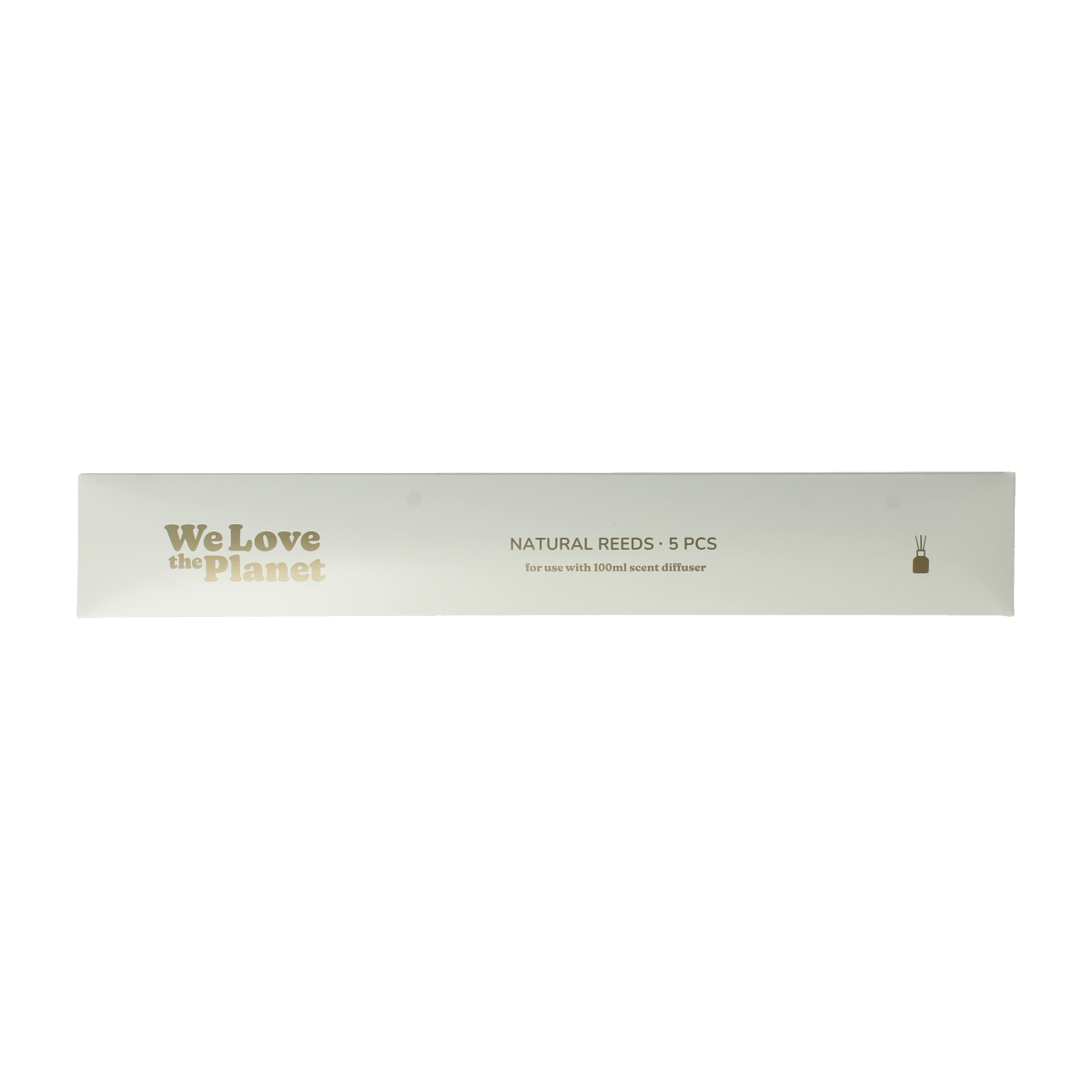 We Love The Planet natural reed diffuser sticks for 100ml diffuser, set of 5, with natural scent and wooden reeds.