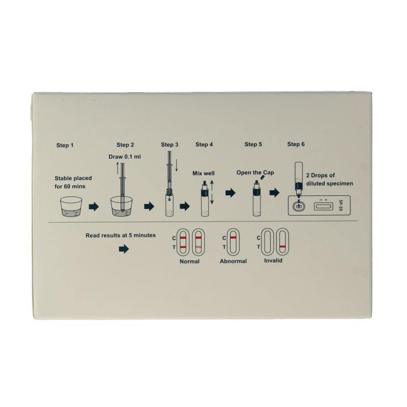 The Tester Vruchtbaarheidstest voor mannen, single pack, showing the test device used for male fertility testing.