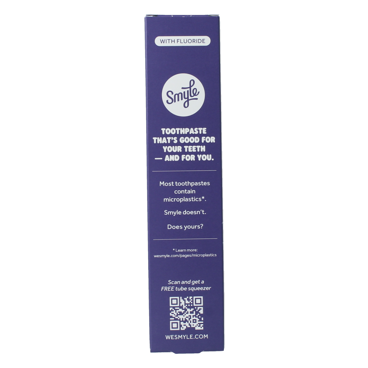 Smyle whitening toothpaste tube, 80ml, showcasing the packaging of the dental care product with a clean, white design.
