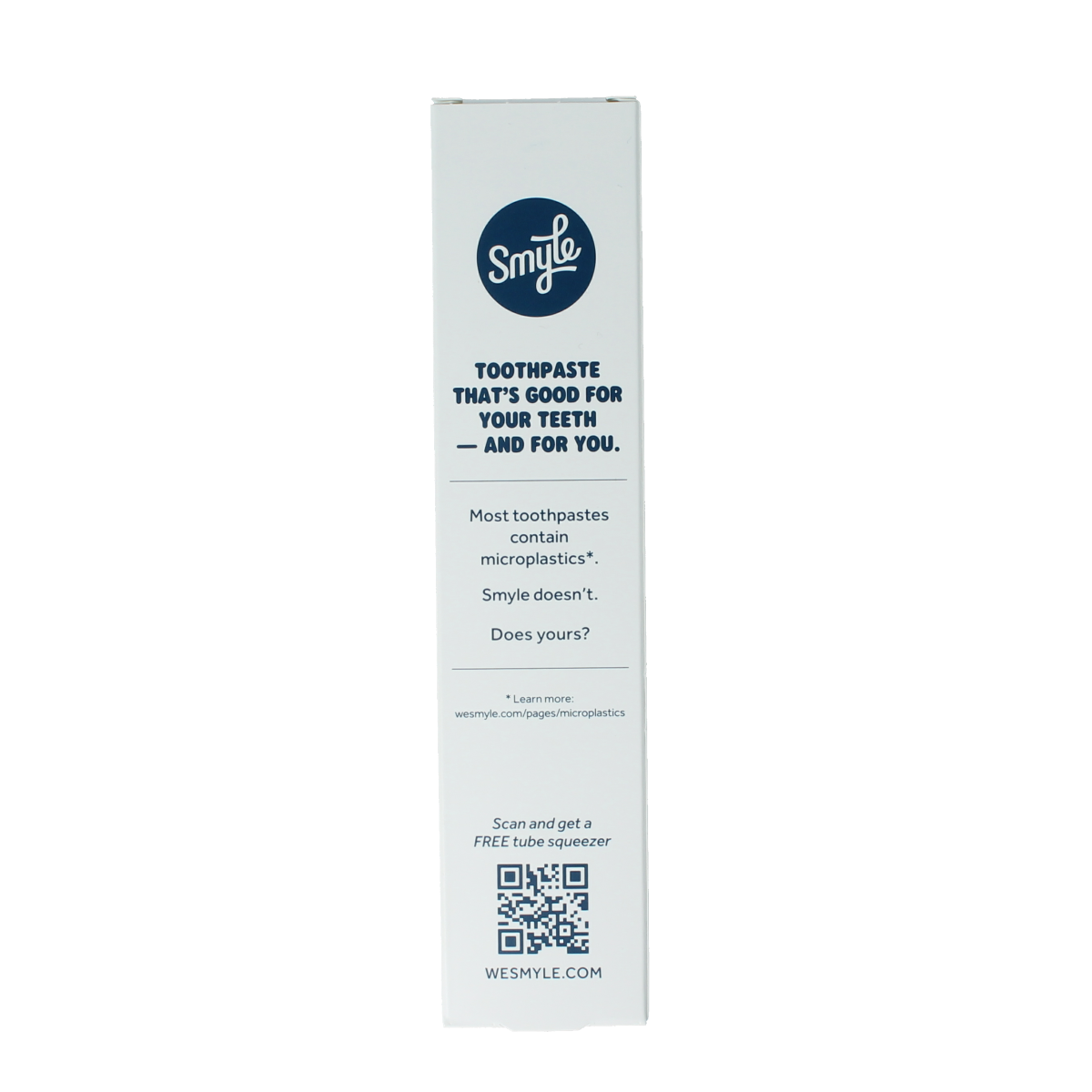 Smyle fresh mint fluoride-free toothpaste in 80ml tube, featuring a minty flavor and packaging with a sleek design.