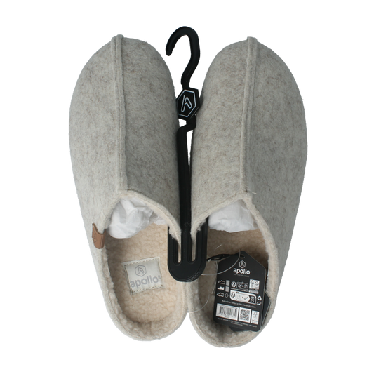 Beige Apollo Zweedse slof slippers for women, size 39/40, shown with a cozy fabric upper and comfortable sole.
