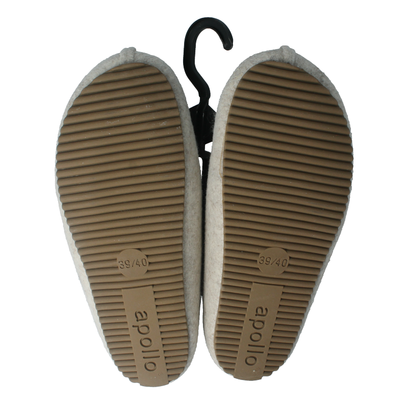 Beige Apollo Zweedse slof slippers for women, size 39/40, featuring comfortable slip-on design and soft fabric.