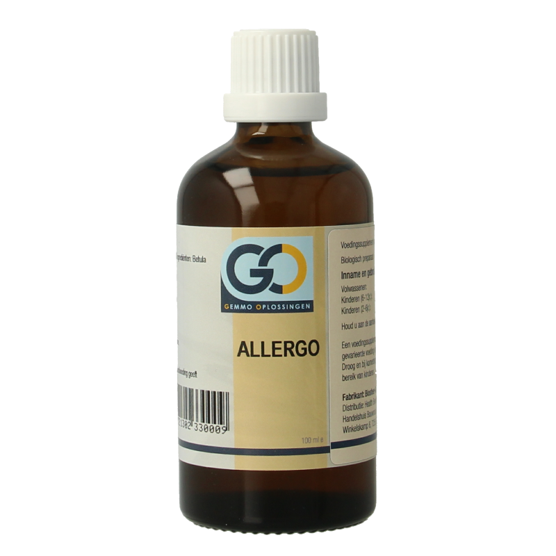GO Allergo bio herbal supplement in a 100ml bottle, natural herbal preparation from GO brand, shown in the image.