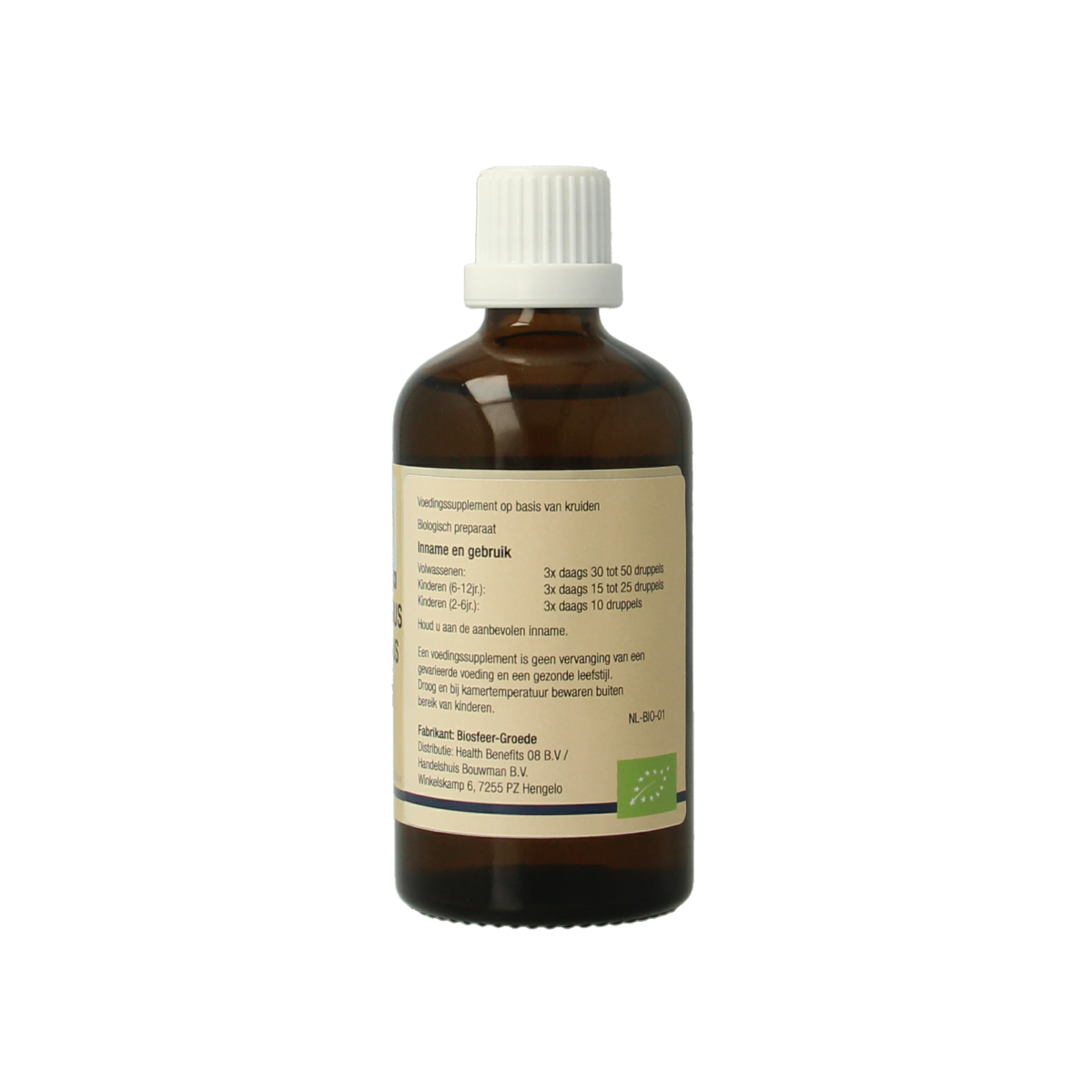 GO Carpinus betulus bio herbal preparation bottle, 100ml, featuring natural plant ingredients in a clear container.