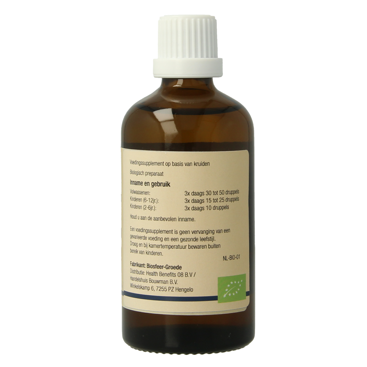 Bottle of GO Citrus limonum bio herbal preparation, 100ml, with lemon illustrations on the label.