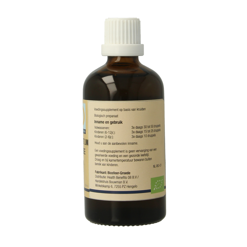Bottle of GO Equisetum arvense bio herbal preparation in 100ml container, with herbal plant label and clear packaging.