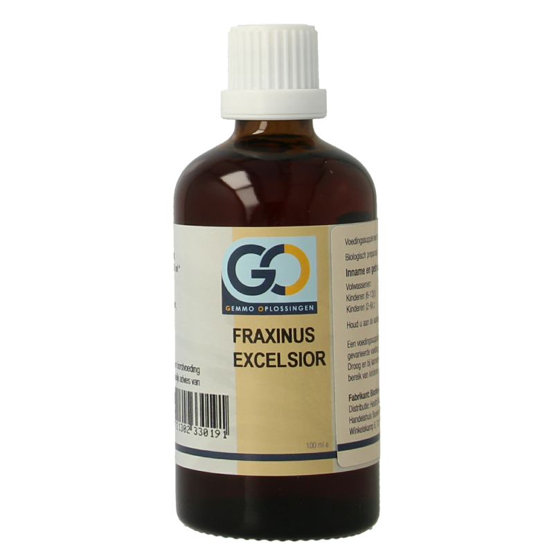 GO Fraxinus excelsior bio herbal preparation in a 100ml bottle, featuring fresh, natural plant extract for herbal remedy use.