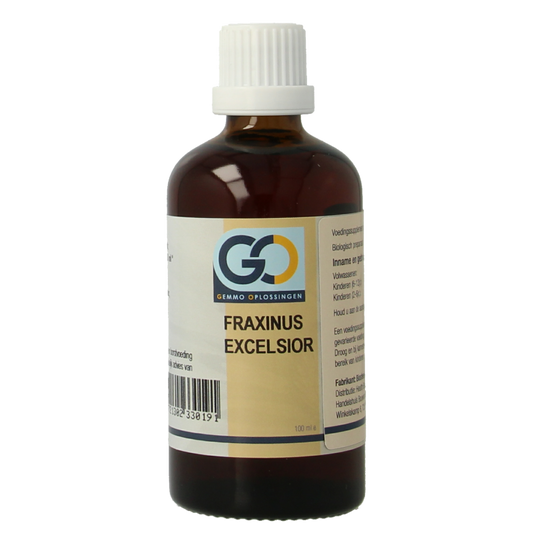 GO Fraxinus excelsior bio herbal preparation in a 100ml bottle, featuring fresh, natural plant extract for herbal remedy use.