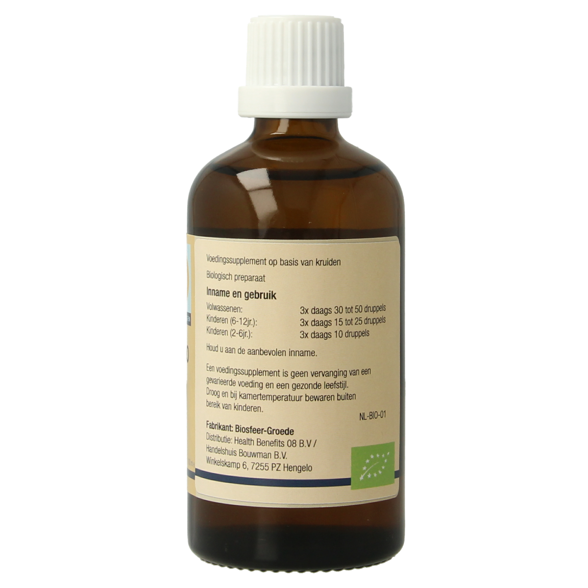 Bottle of GO Immuno bio herbal supplement in 100ml dropper bottle, featuring herbal ingredients from GO brand.