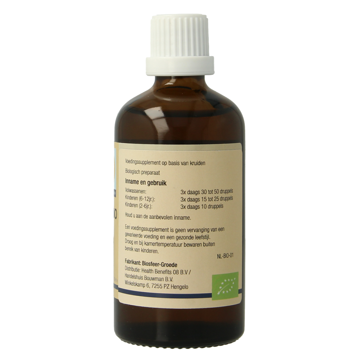 GO Intestino bio herbal supplement in 100ml bottle, featuring natural herbal ingredients for digestive health.