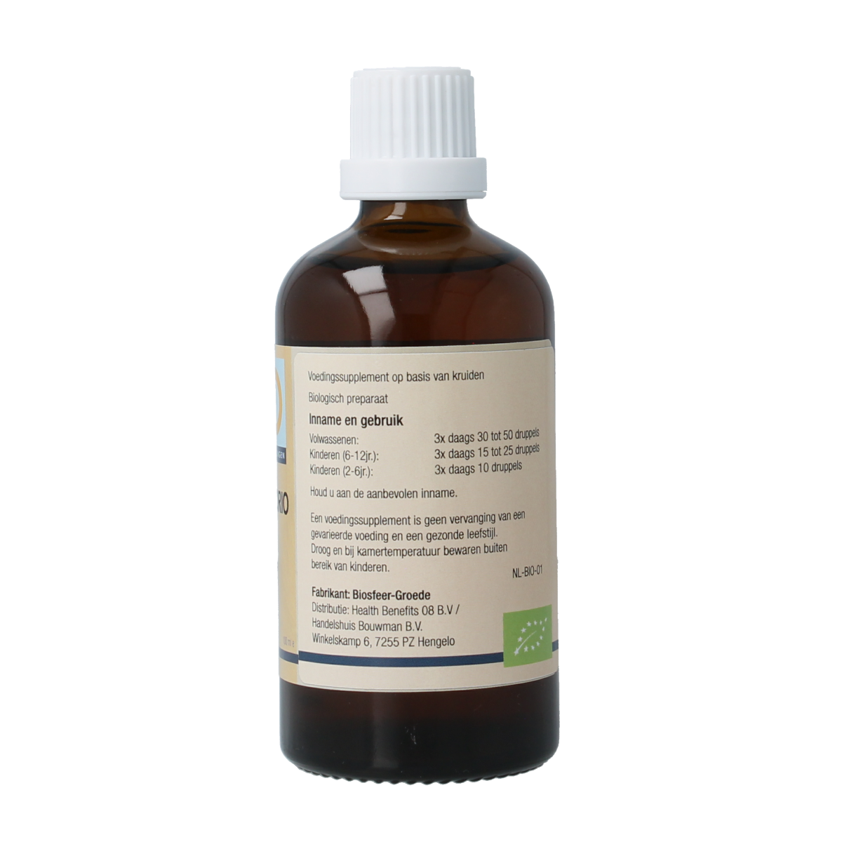 GO Motorio bio herbal supplement in 100ml bottle, showcasing the product label and packaging for natural health support.
