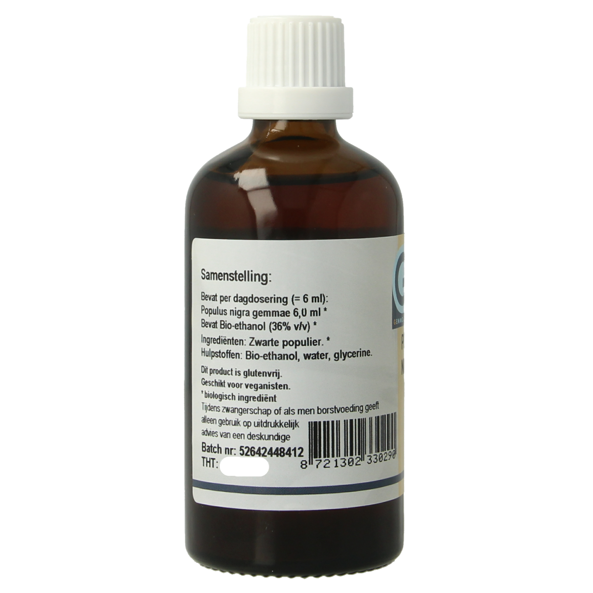 GO Populus nigra bio herbal preparation in 100ml bottle, featuring natural plant extract for herbal health benefits.