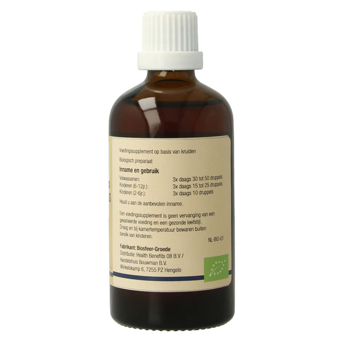 GO Populus nigra bio herbal preparation in a 100ml bottle, showcasing the label and product packaging.