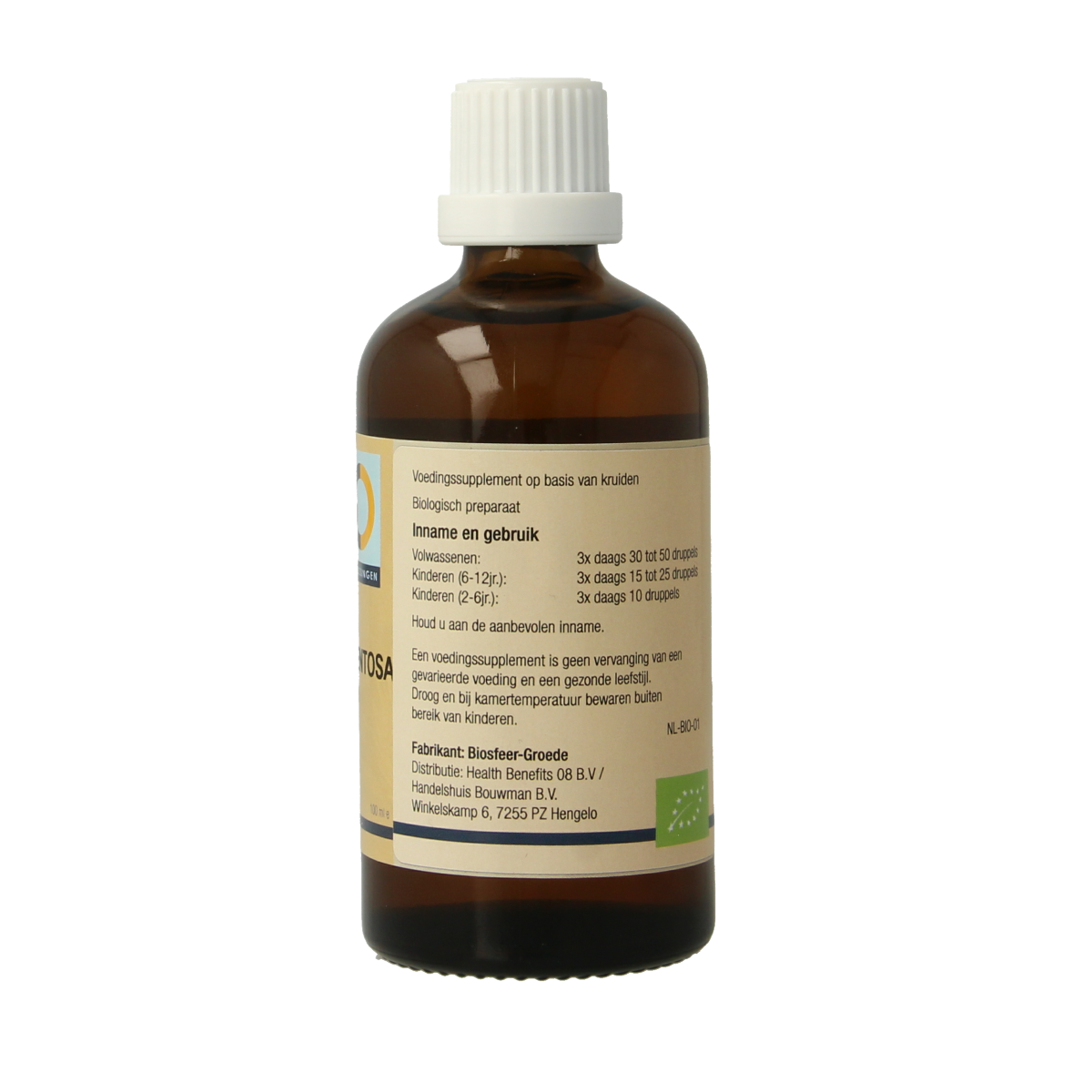 GO Tilia tomentosa bio herbal preparation in a 100ml bottle, showcasing the herbal product from the GO brand.