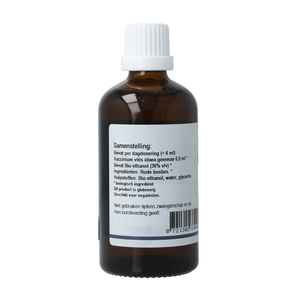 Bottle of GO Vaccinium vitis idaea bio herbal preparation, 100ml, from GO's herbal supplement collection.