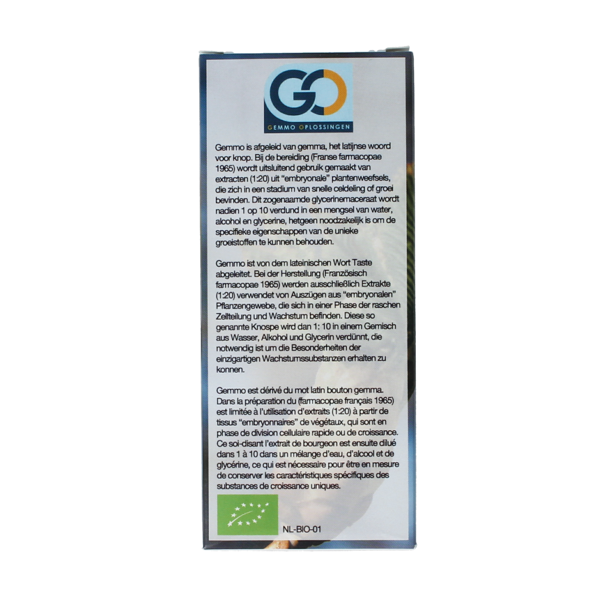 GO Dermo bio herbal preparation in 100ml bottle, featuring natural herbal ingredients for skin care.