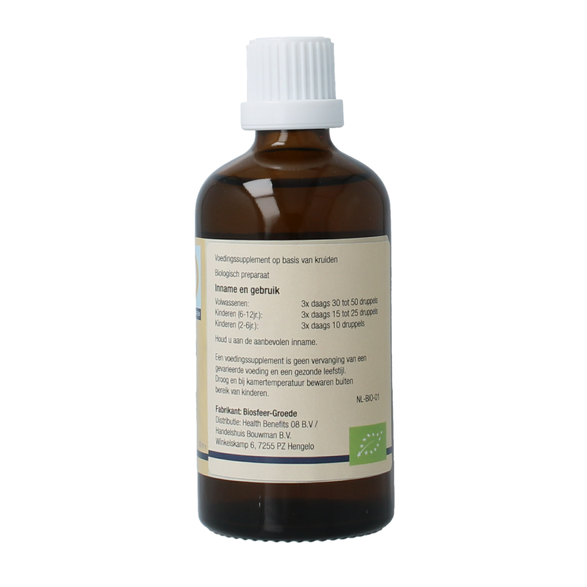 GO Gluco bio herbal supplement bottle with 100ml capacity, featuring herbal ingredients and natural packaging.