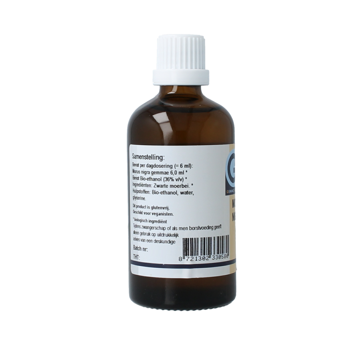 GO Morus nigra bio herbal preparation in a 100ml bottle, featuring dark berries and herbal ingredients, from the GO brand.