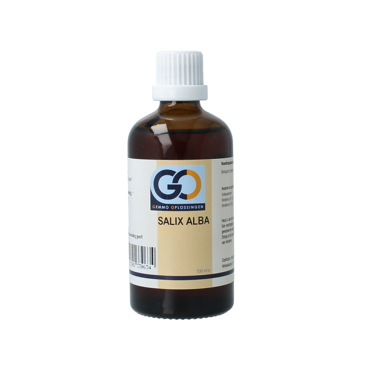 GO Salix alba bio herbal preparation in a 100ml bottle, featuring natural willow bark extract for herbal remedies.