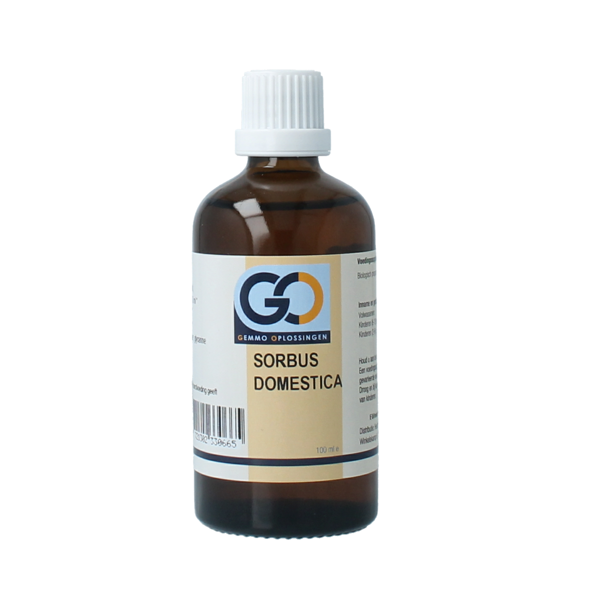 GO Sorbus domestica bio herbal preparation bottle, 100ml, from GO's kruidenpreparaten line, with a white label and cap.
