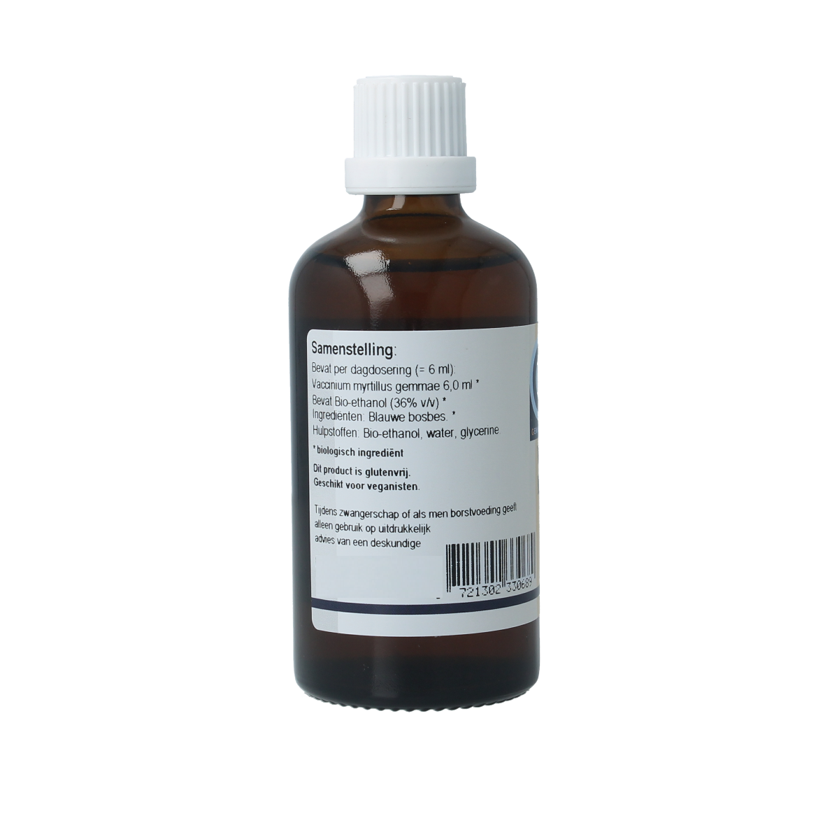GO Vaccinium myrtillus bio herbal preparation in 100ml bottle, featuring blueberries in a natural herbal supplement.