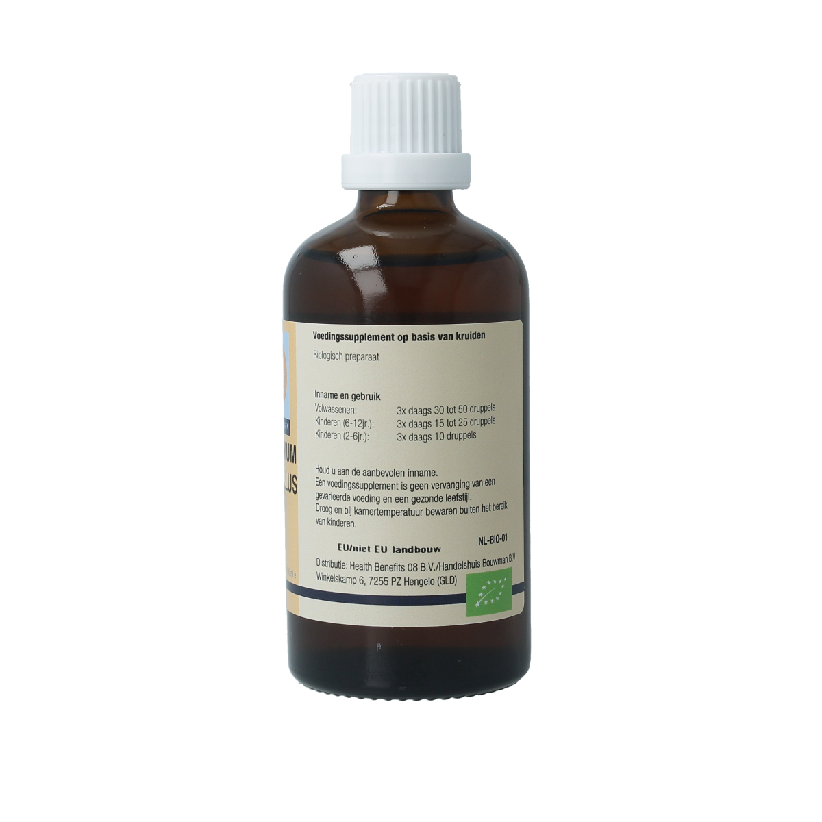 GO Vaccinium myrtillus bio herbal preparation in a 100ml bottle, featuring fresh bilberry extract from GO brand.