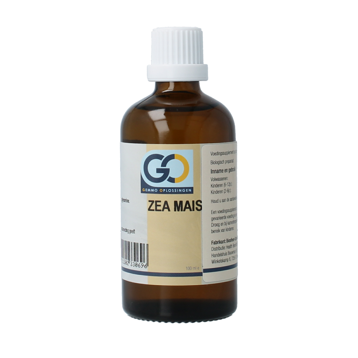 Organic GO Zea Mais bio herbal preparation in a 100ml bottle, shown in a clear image focusing on the product label.