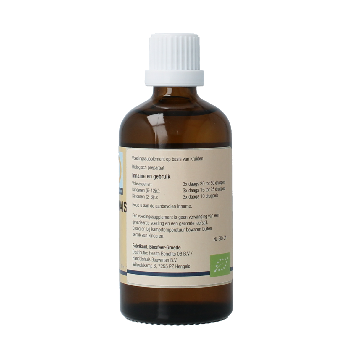 Bio GO Zea mais herbal preparation in a 100ml bottle, showcasing the herbal product from GO brand.