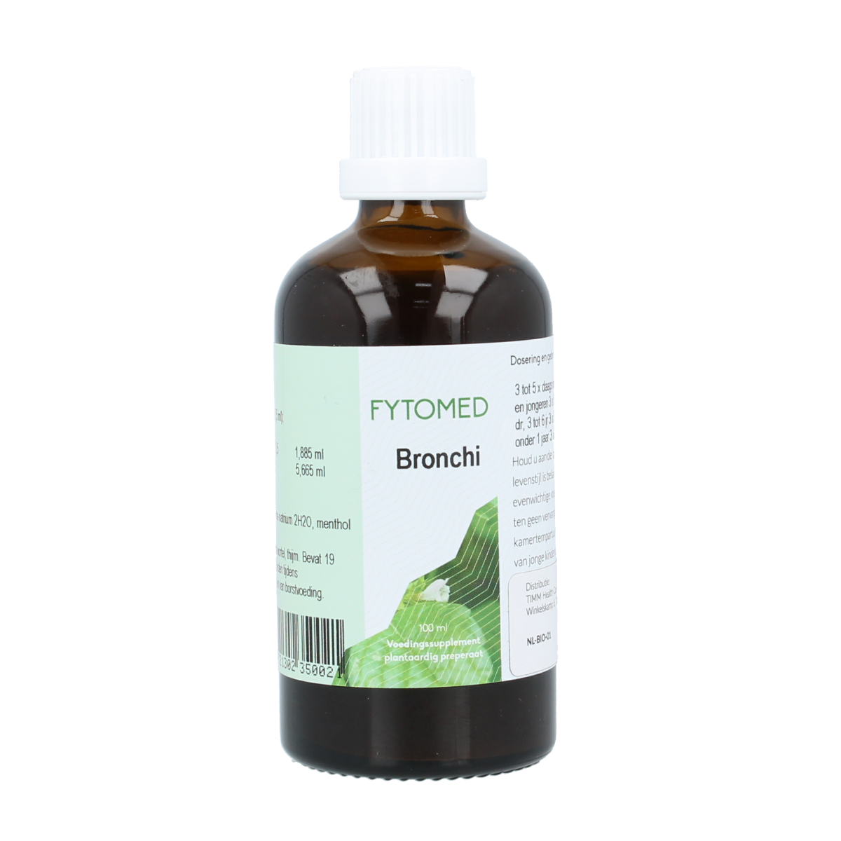 Fytomed Bronchi bio herbal preparation bottle, 100ml, with herbal ingredients visible on packaging.