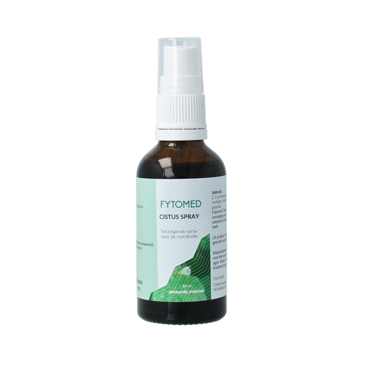 Fytomed Cistus spray bottle containing 50ml of herbal preparation, with a white spray cap and label displaying product details.