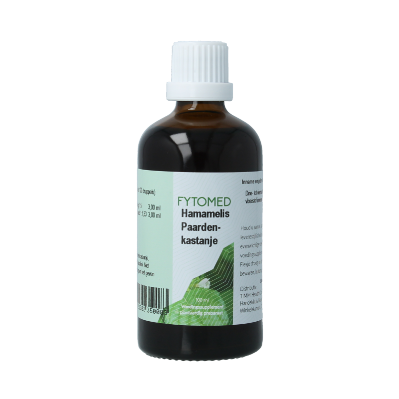 Fytomed Hamamelis and paardenkastanje herbal preparation in a 100ml bottle, natural herbal remedy from Fytomed.