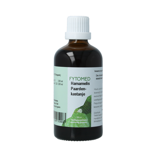 Fytomed Hamamelis and paardenkastanje herbal preparation in a 100ml bottle, natural herbal remedy from Fytomed.