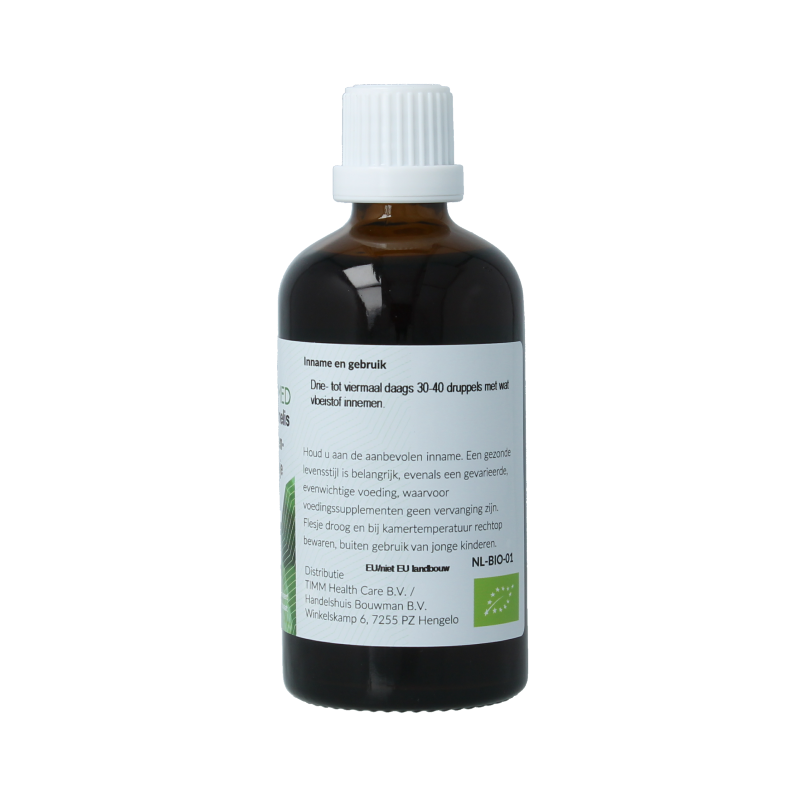 Fytomed Hamamelis and paardenkastanje herbal supplement in a 100ml bottle, natural herbal preparation for health support.