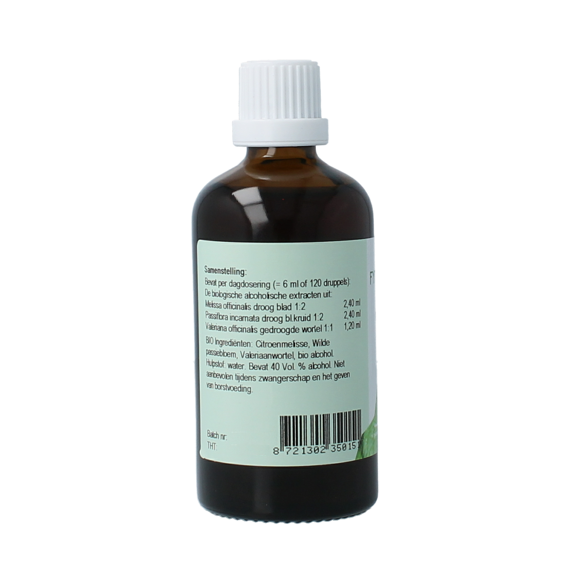 Fytomed Neura bio herbal supplement bottle, 100ml, in front of herbal ingredients, natural plant-based product for nerve health.