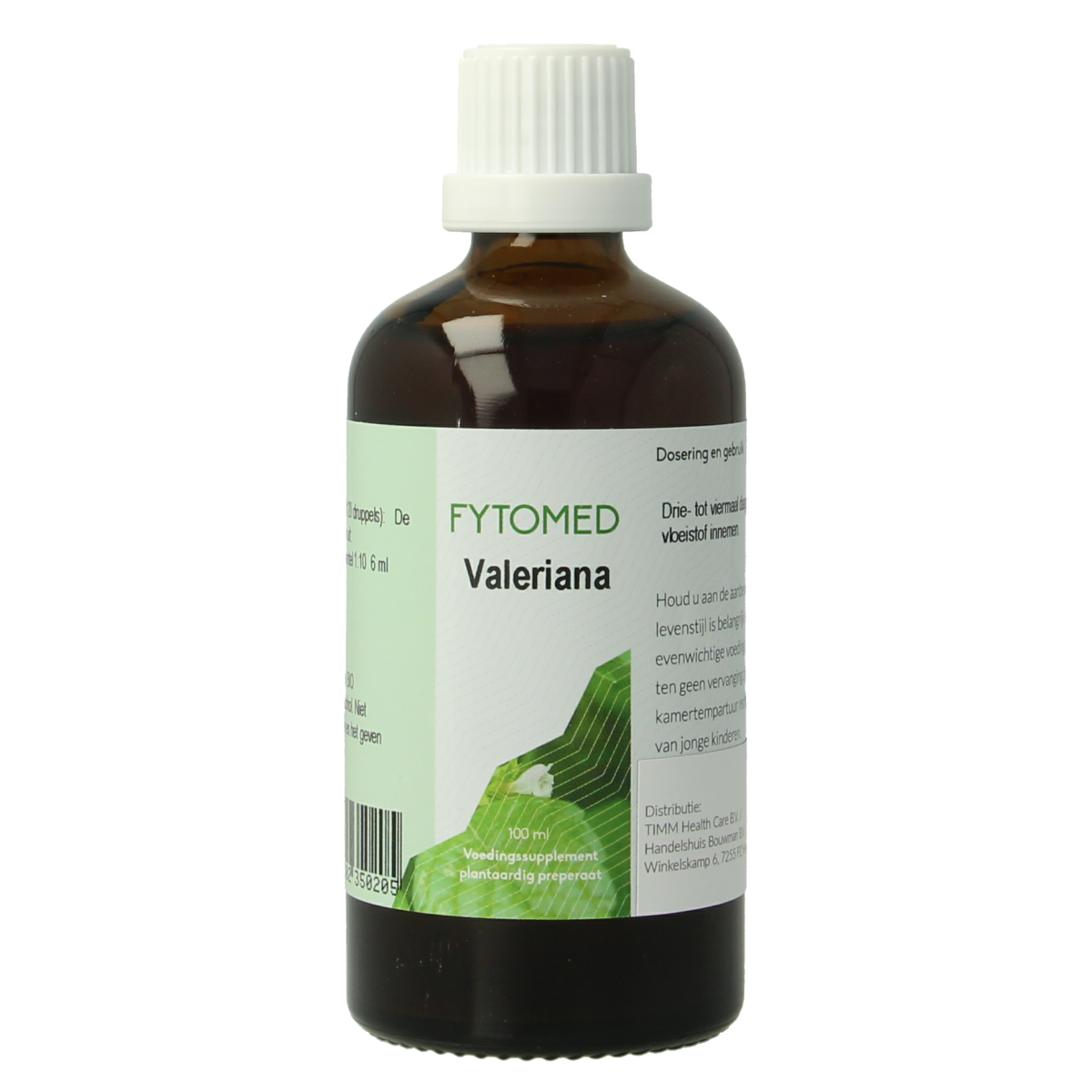 Fytomed Valeriana bio herbal preparation bottle, 100ml, with herbal leaves on label, natural supplement for relaxation and sleep support