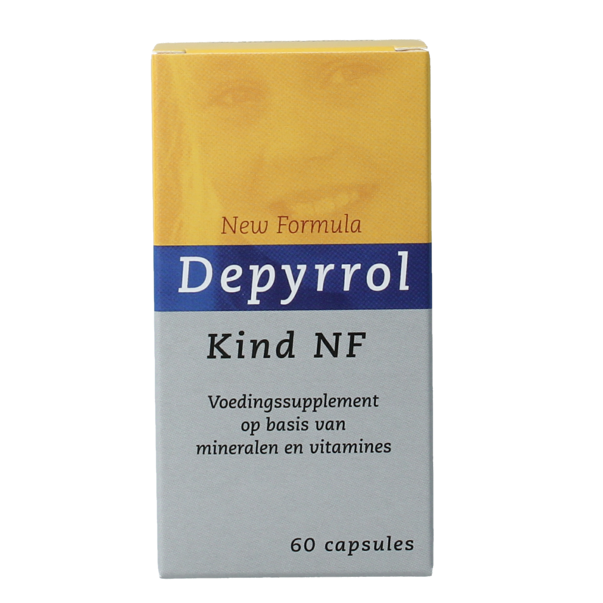 Depyrrol Multi voor kids NF multivitamin capsules in a blister pack, designed for children's nutritional support.