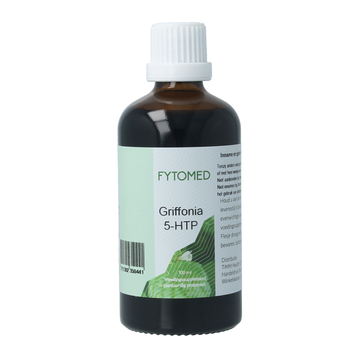 Fytomed Griffonia bio herbal supplement in 100ml bottle, natural herbal preparation from Fytomed, with green and white label.