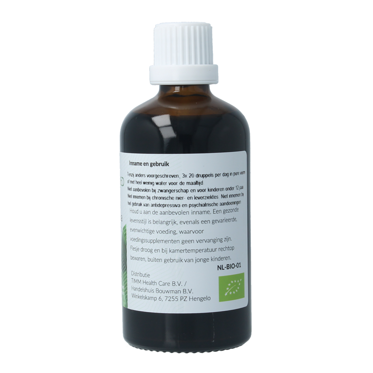 Bottle of Fytomed Griffonia bio herbal supplement in a 100ml container, shown with the product packaging.