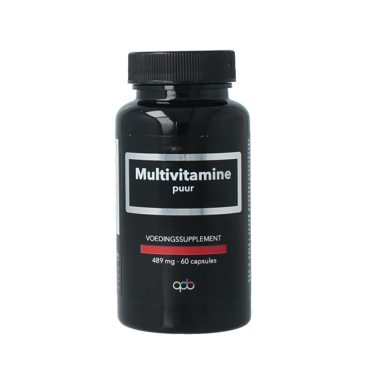 APB Holland Multi vitamine puur 489mg capsules, close-up of 60 capsules in a blister pack, showcasing the supplement form.