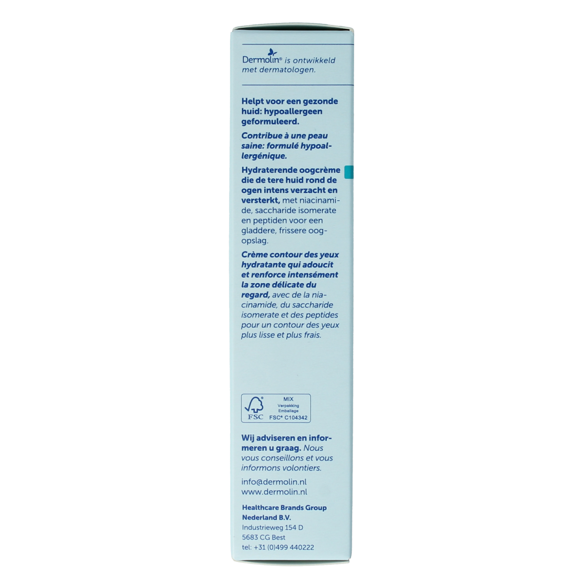 Dermolin Oogcreme hydraterend tube 15.00 Milliliter