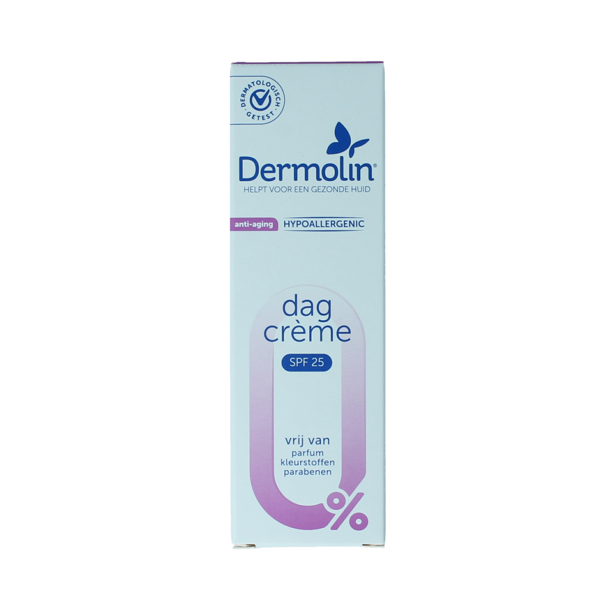 Dermolin anti-aging facial cream in a 50ml bottle, designed for rejuvenating skincare and facial moisturizing.