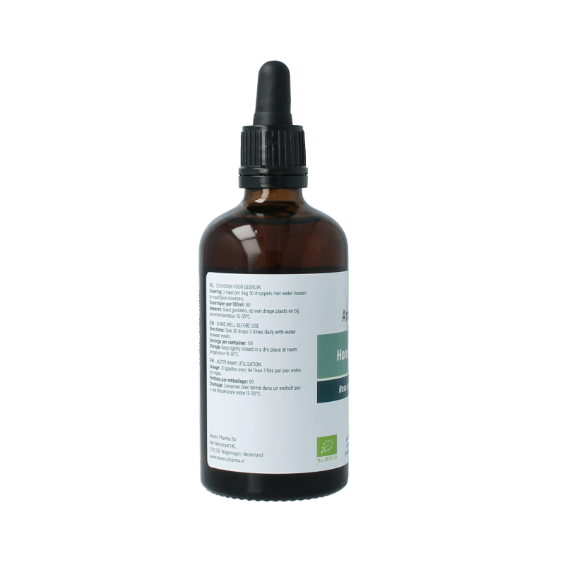 Aromedica Hondsroos gemmo tinctuur in 100ml bottle, herbal remedy made from organic Rosa canina for natural health support.