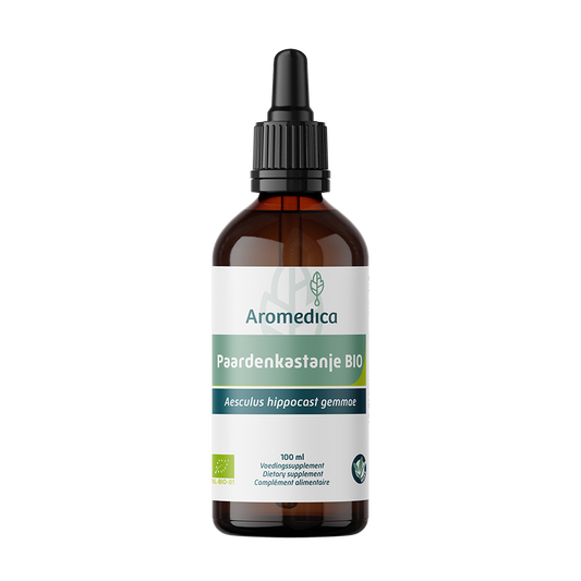 Aromedica Paardenkastanje gemmo tincture in 100ml bottle, herbal remedy from Aesculus hippocastanum for natural health.
