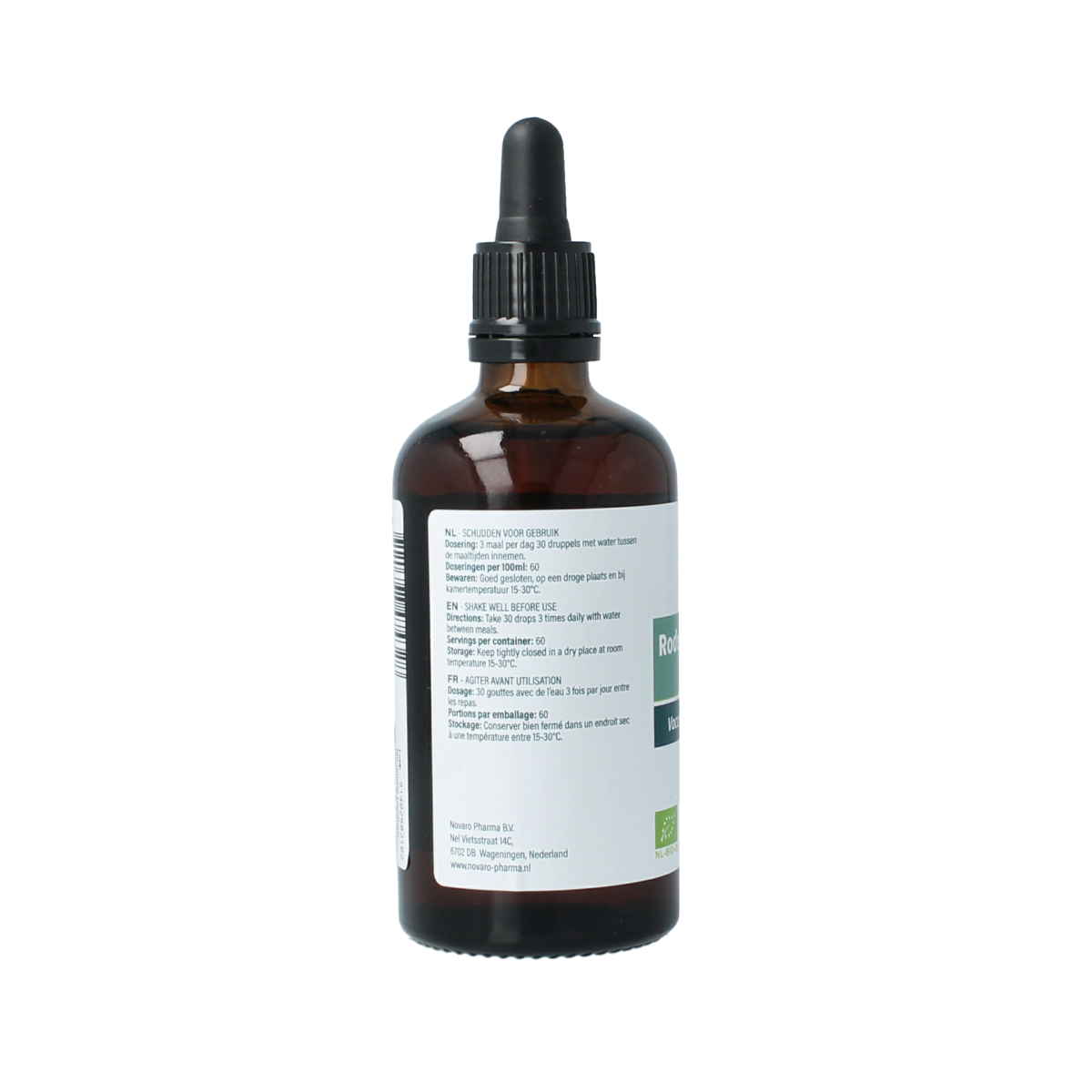 Aromedica Rode Bosbes Gemmo Tincture in 100ml bottle, herbal remedy made from Vaccinium vitis idaea, natural botanical preparation