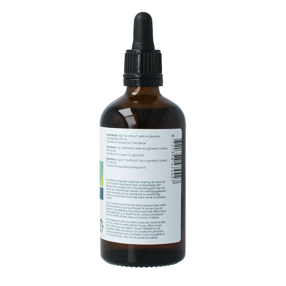 Aromedica Vijg gemmo tinctuur in a glass dropper bottle, herbal preparation with Ficus carica bio, 100ml.