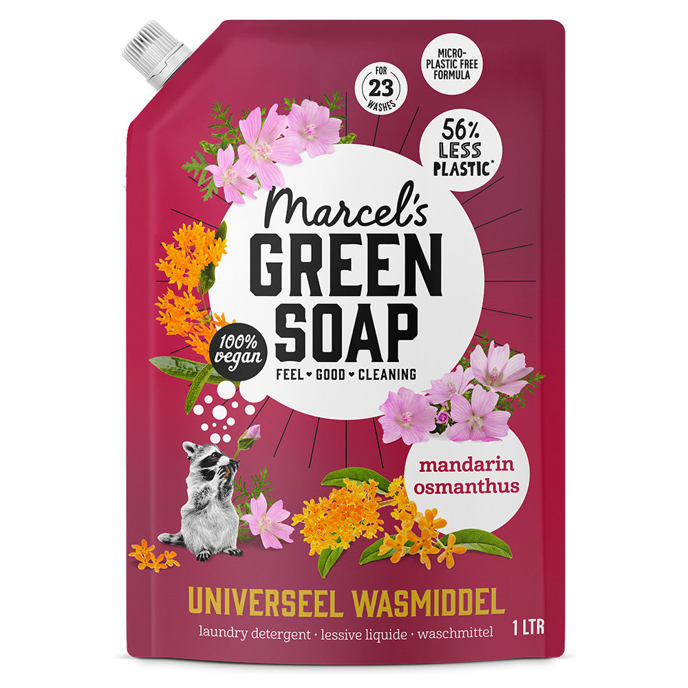 Marcel's Green Soap Mandarin & Osmanthus laundry refill bottle, 1000ml, eco-friendly liquid detergent for fresh, clean clothes