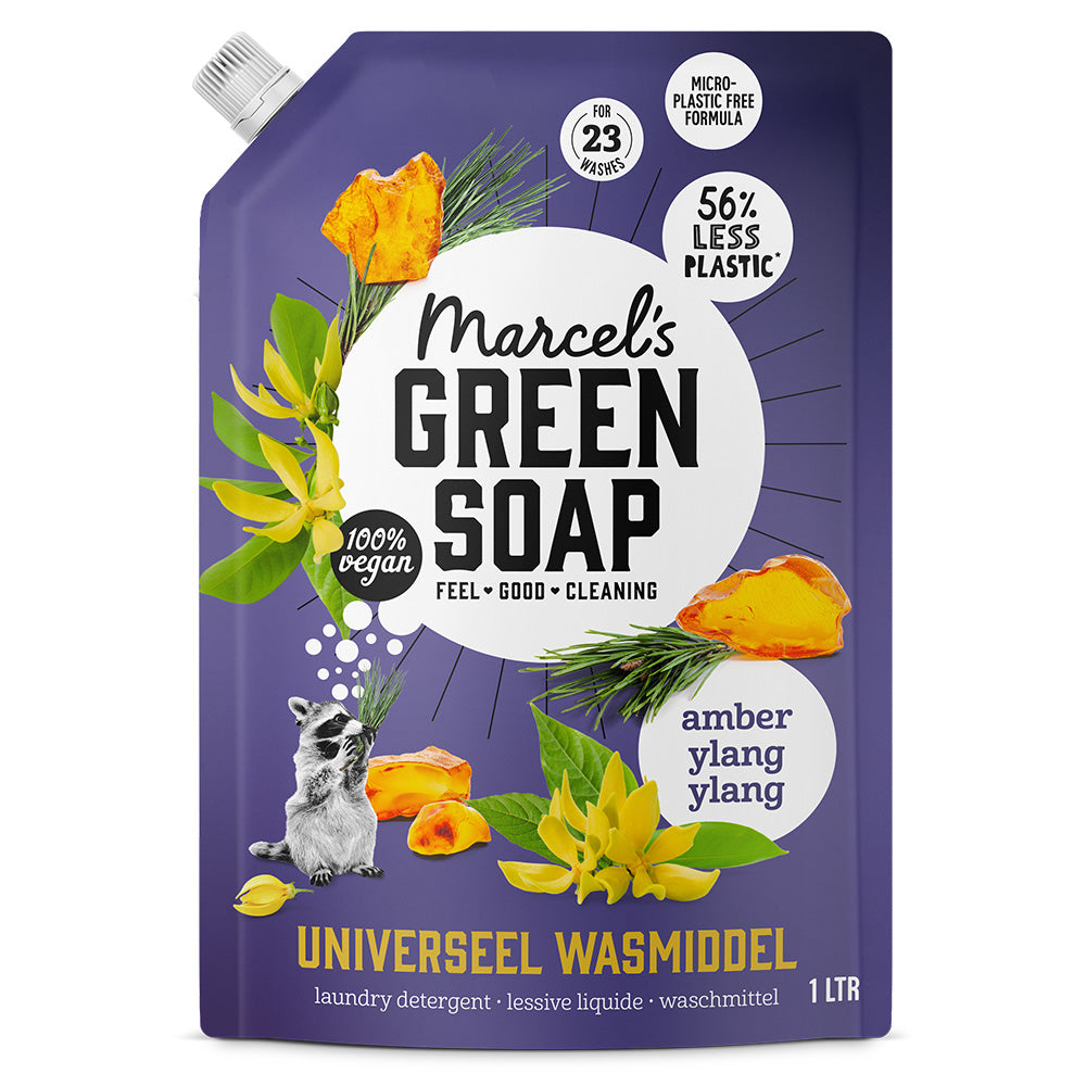 Marcel's Green Soap Wasmiddel Amber & Ylang Ylang Navulling 1000.00 Milliliter