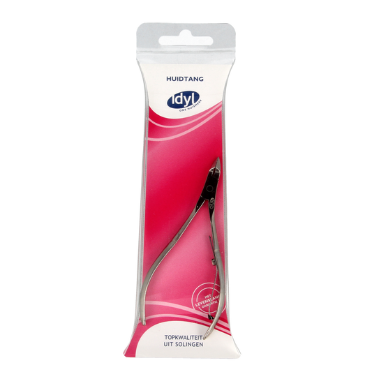 Idyl Op=Op huidtang in staalwaren, 1 stuk, with a sleek metallic finish and ergonomic handle for precise skin care.