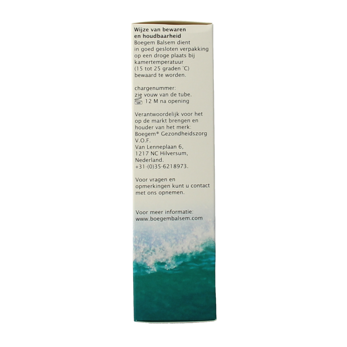 Boegem Balsem 80ml body care product in a white tube with a flip-top cap, designed for skin moisturizing and care.